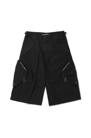 3D TWISTED CARGO SHORTS - BLACK (NF251P04)