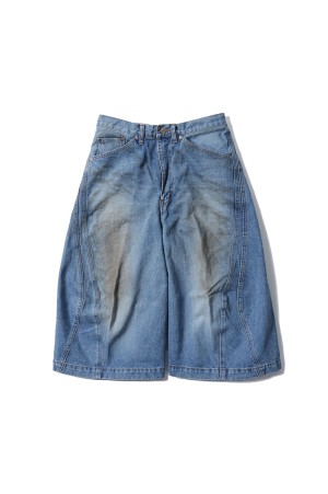 3D TWISTED JORTS - DISTRESSED FADED INDIGO (NF251P10A)