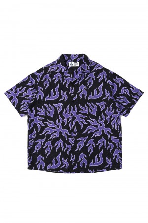 S/S FIRE SHIRT / PURPLE - BLACK (CLG-SH 025-004)