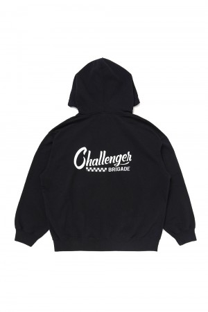 CHECKER ZIP HOODIE / BLACK (CLG-SW 025-003)