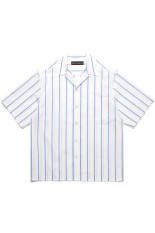 STRIPED OPEN COLLAR SHIRT S/S ( TYPE-1 ) / BLUE (25SS-WMS-OC02)