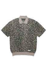 LEOPARD KNIT POLO SHIRT ( TYPE-2 ) / GRAY (25SS-WMK-KN23)