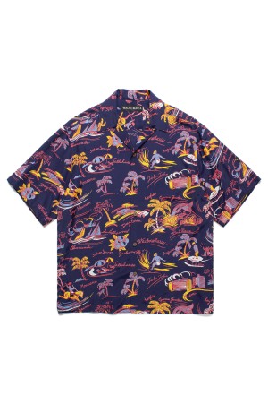 HAWAIIAN SHIRT S/S ( TYPE-2 ) / NAVY (25SS-WMS-HI02)