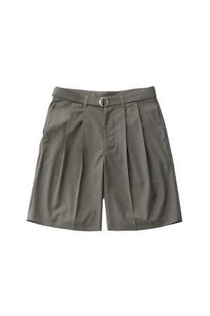 Hemingway Belted Shorts - Olive Gray (AODMPT001)