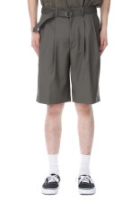 Hemingway Belted Shorts - Olive Gray (AODMPT001)