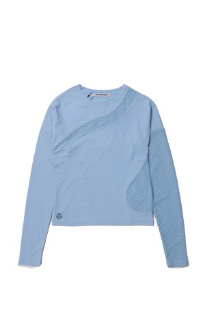 Lace Docking L/S T-Shirt / Blue (PD25SS_TP10)