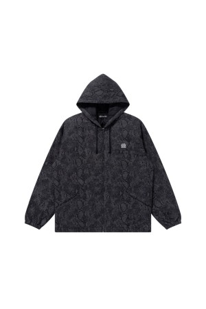 SMALL OG PYTHON PATTERNED HOODED JACKET / BLACK (BEPSS25OT05)