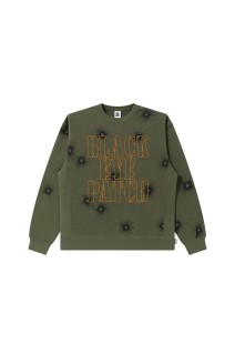 GUNSHOT STENCIL LOGO CREW SWEAT / OLIVE (BEPSS25CS13)