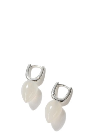 DEWDROP STONE HOOPS - MOONSTONE (L-59L_MOONSTONE)