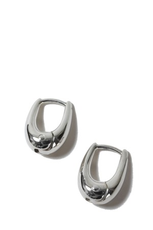 TINY TINY PUFFY HOOPS - SILVER (A-44_S)