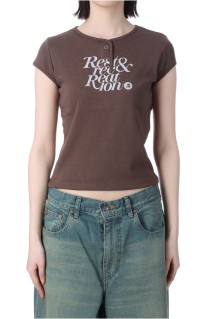 CAP SLEEVE T-SHIRT -BROWN(RR251TP001)