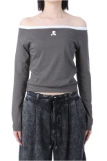 OFF-SHOULDER TOP -CHARCOAL (RR251TP006)