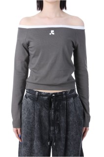 OFF-SHOULDER TOP -CHARCOAL (RR251TP006)