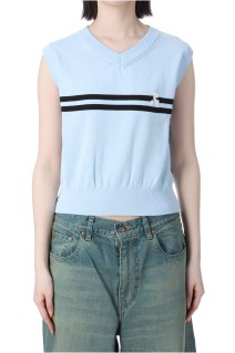 DOUBLE LINE KNIT VEST -SKY BLUE (RR251KT001)