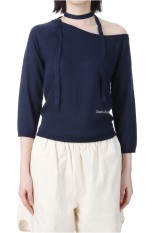 ONE-SHOULDER KNIT TOP -NAVY (RR251KT002)