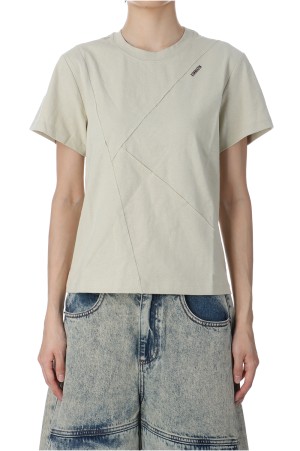 CUT POINT SMALL LOGO TOP IN BEIGE - BEIGE (KM2411TS002M)