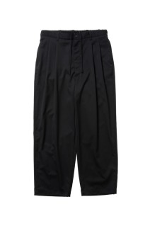 Comfort Merino Saxony 2 Tuck Wide Easy Trousers / Black (CTE-25S108)