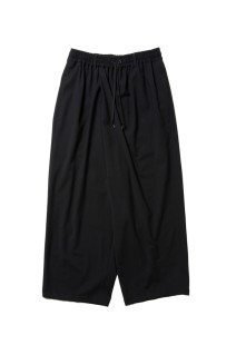 Leno Cloth Wrap Wide Easy Trousers / Black (CTE-25S120)