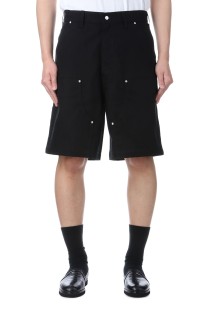 Abyss Dyed Duck Double Knee Painter Shorts / Black (CTE-25S118)