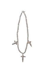 Distortion Cross Pearl Necklace (Type-2) / White (CTE-25S540)