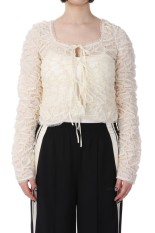 Flower Shirring Tops - OFF WHITE (21251315305)