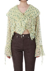 Ruffle Frill Blouse - YELLOW (21251315704)