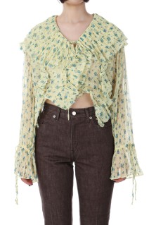 Ruffle Frill Blouse - YELLOW (21251315704)