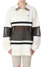 Mesh Combination Rugby Shirt - WHITE (21251415507)