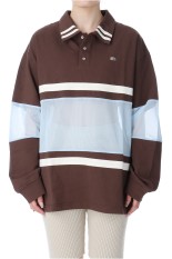 Mesh Combination Rugby Shirt - BROWN (21251415507)