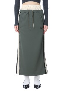Double Waist Sideline Jersey Skirt - BLACK (21251515305)