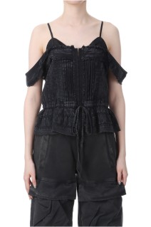 Pigmented Cotton Lace Bustier - BLACK (31251316101)