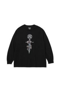 T-SHIRT L/S CROSS SNAKE / BLACK