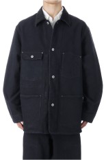 Vintage Silk Hemp Coverall Jacket - BLACK (25AAP-01-53)