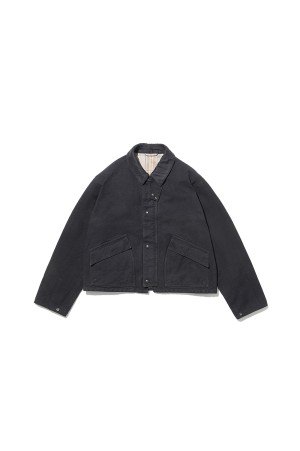 Vintage Silk Hemp Hunting Jacket - BLACK (25AAP-01-25)