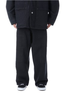 Vintage Silk Hemp Double Knee Pants - BLACK (25AAP-04-07)