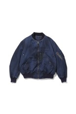 Vintage Silk Flight Jacket - NAVY (25AAP-01-26)