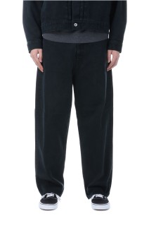 Black Washed Wide Denim Pants - BLACK (25AAP-04-18)