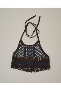 Crochet Knit Bustier - NAVY (12520504)