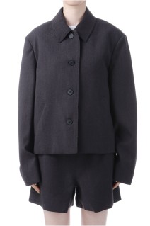 Wool Soutiencollar Jacket - DARK BROWN (12520103)