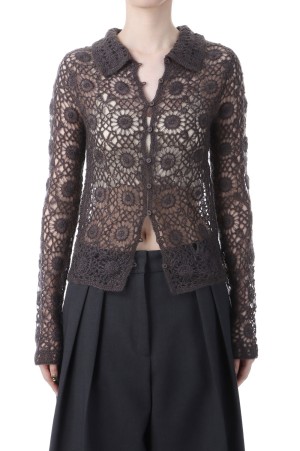 Mohair Crochet Knitshirts - CHARCOAL GRAY (12520511)