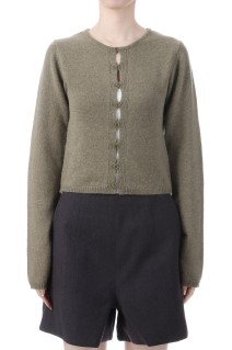 Cashmere Compact Cardigan - OLIVE (12520509)
