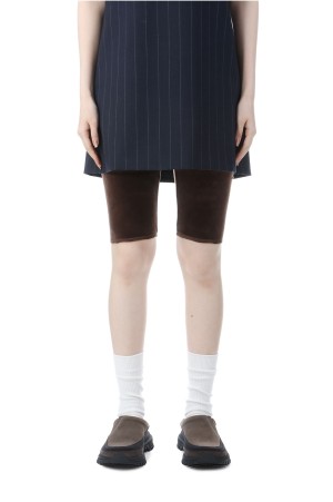 Velour Half Leggings -BROWN (12520709)