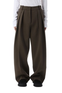 Bonding Wide Trousers -MOSS GREEN (12420710)