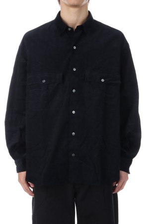 ROLL UP ORGANIC CORDUROY SHIRT / BLACK (PC-016-3685)