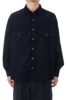 ROLL UP ORGANIC CORDUROY SHIRT / NAVY (PC-016-3685)
