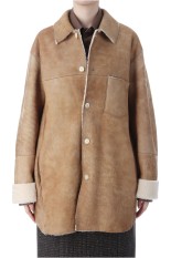 MERINO MOUTON SHIRT BLOUSON - BEIGE (A25AB02SM)