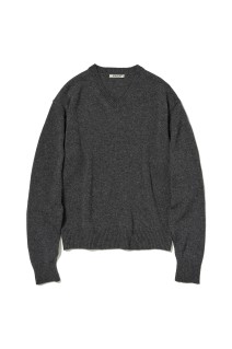 LIGHT CASHMERE KNIT V-NECK P/O - CHARCOAL (A25AV06CJ)