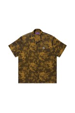 DRAGON TEXTILE OPEN COLLARED SATIN S/S SHIRT/ BROWN (BEPSS25TP24)