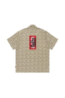 LEOPARD HWC OPEN COLLARED S/S SHIRT/ YELLOW (BEPSS25TP29)