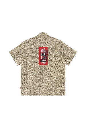 LEOPARD HWC OPEN COLLARED S/S SHIRT/ YELLOW (BEPSS25TP29)